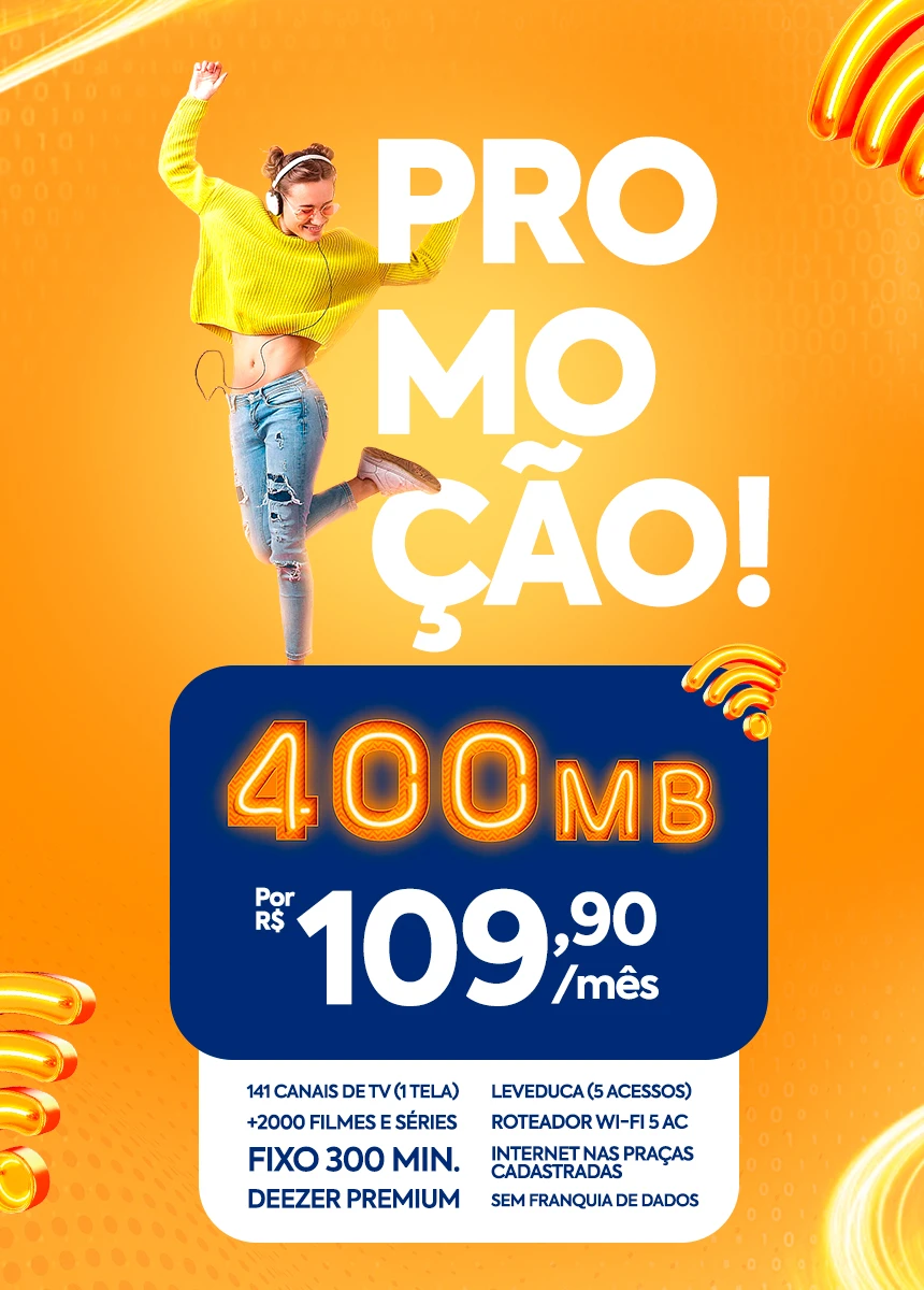 Banner Turbo Fibra Planos a Partir de 100,00 Provedor de Internet